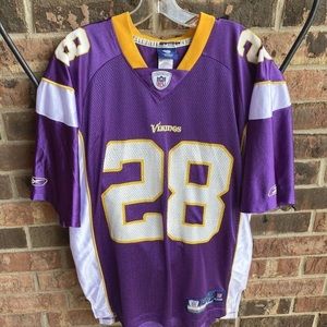 NFL Minnesota Vikings Adrian Peterson 28 Reebok Onfield Purple Jersey Men M